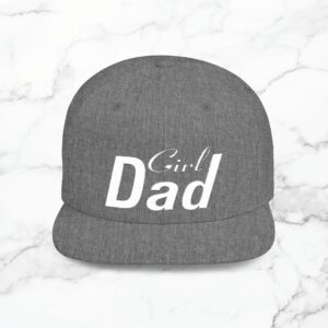 Girl Dad Flat Bill Snapback Hat, Perfect Gift for Father's Day, Trendy Dad Hat, Gifts for New Dads, Casual Wear, Stylish Accessories