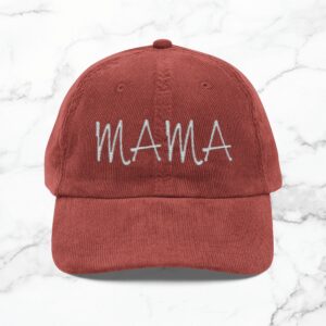 Embroidered Vintage Corduroy Cap, Perfect Gift for Moms, Trendy Accessories, Casual Style, Mother's Day, Cute and Comfortable