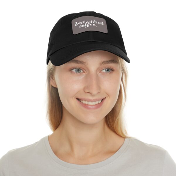 But First Coffee Hat, Trendy Black Hat, Casual Everyday Wear, Best Gift for Coffee Lovers, Stylish Accessories, Unisex Hat - Image 4