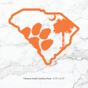 Clemson Paw South Carolina Palm Tree Decal/Sticker