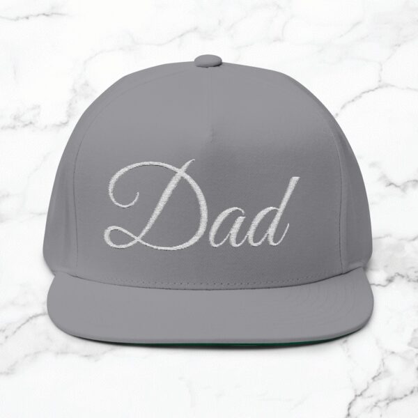 Custom Dad Flat Bill Cap, Embroidered Hat for Father's Day, Gift for Dad, Adjustable Snapback, Casual Wear - Image 5
