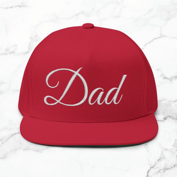 Custom Dad Flat Bill Cap, Embroidered Hat for Father's Day, Gift for Dad, Adjustable Snapback, Casual Wear - Image 21